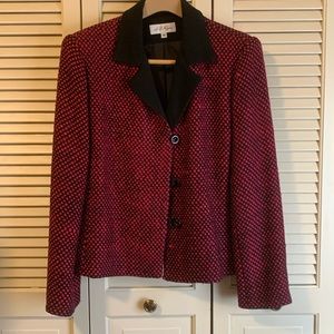 Lila Ryan red and black suit jacket size 12